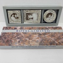 Royal Limited Silver Plate Miniature Frames Set of 3 Vintage Hong Kong NOS - £11.43 GBP
