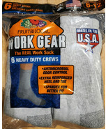 Fruit Of The Loom Work Gear Men 6 Pr. Reinforced Toe Heavy Duty Tube Soc... - $33.69 CAD