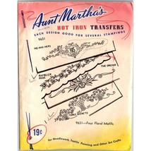 Vintage Aunt Martha&#39;s Hot Iron Transfers 9631 Four Floral Motifs in Original - £10.10 GBP
