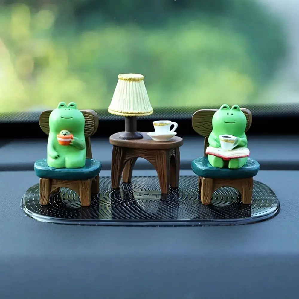 Cute Animal Gift Cartoon Office Table Trinket Frog Cat Car Ornaments Car - £9.61 GBP+