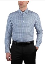 Nautica Mens Dress Shirt Blue Multicolor Check Stretch Long Sleeves Perf... - $44.99