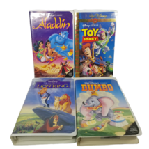Lot of Disney VHS 4 Lion King Dumbo Aladdin Toy Story Black Diamond Clamshell - £15.71 GBP