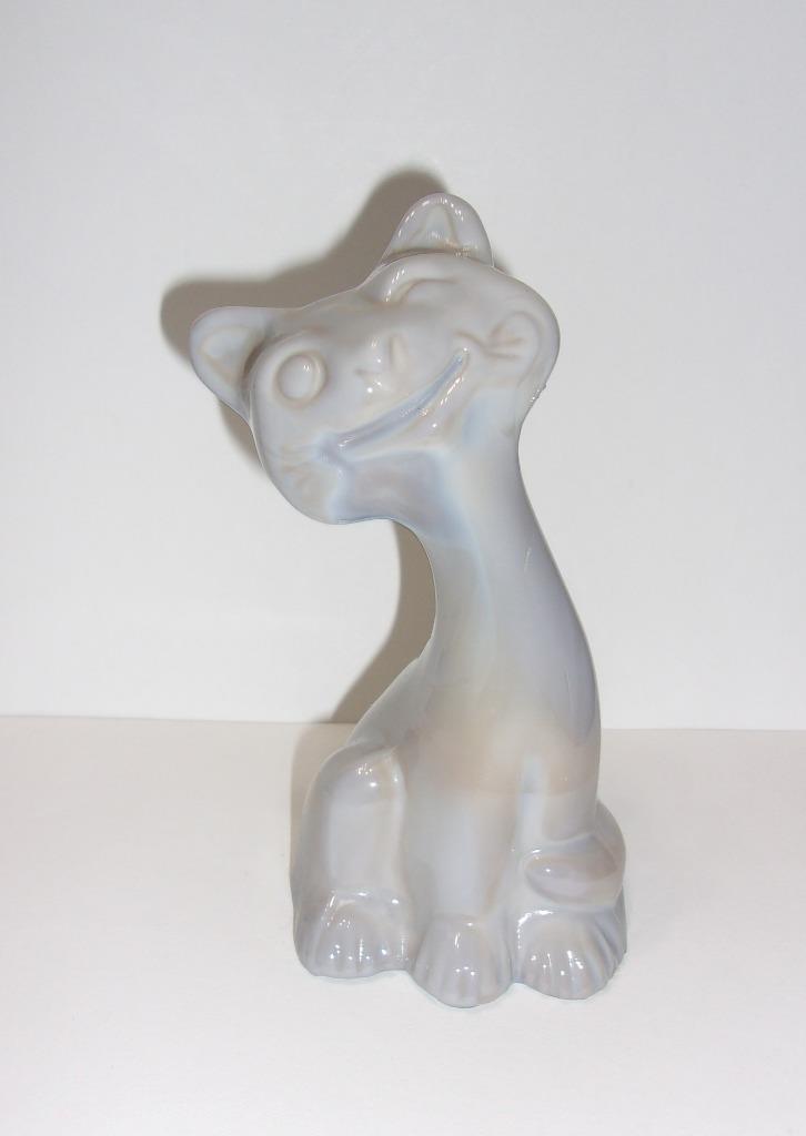 Primary image for Fenton Glass Grey Marble 6" Large Happy Cat FAGCA Exclusive 2023 Mosser Glass