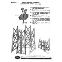 Gilbert Ho American Flyer Trains 35271 Floodlight Tower Instruction Sheet Copy - $5.59