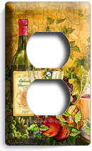 Rustic Tuscan Kitchen Red Wine Bottle Wineglass Outlet Wall Plate Room Art Decor - £7.34 GBP