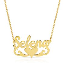 Greys Love font 14k Solid Gold Custom Name Necklace Personalized Customizable Mo - £381.02 GBP