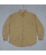 Woolrich Men&#39;s Flannel Shirt Long Sleeve Brown Plaid Size Large Hunting ... - $17.34