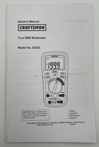 Craftsman Digital Multi Meter Owner's Manual Model 82023 Multimeter Sears - $9.45