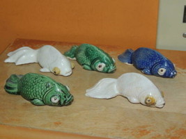 CHOICE of Mud Koi Fish Carp 3.25&quot; marked blue green white Mudman Bonsai ... - $58.51 CAD