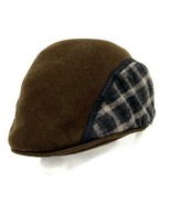 Bigalli Wool Felt Ascot Cap Brown Plaid Driving Golf Newsboy Hat Adult S... - $397.92 MXN