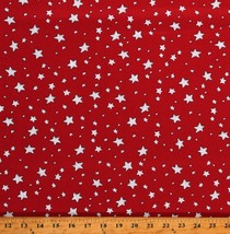 Cotton My Stars Patriotic Fourth of July USA Red Fabric Print by Yard D305.60 - £10.96 GBP