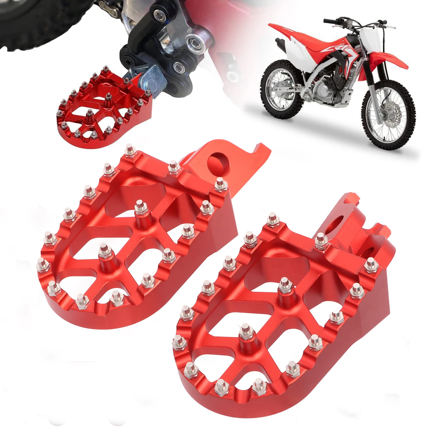 Motorcycle Cnc Foot Rest Footpegs Foot Pegs Pedals For Honda CR125 CR250 CRF150R - £18.08 GBP