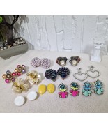 Lot 10 Vintage Statement Earrings Clip-On &amp; Pierced Retro Costume Jewelr... - $65.78 CAD