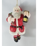 Santa Claus with Lantern Ornament Dangling Legs Sack of Toys 4 1/2&quot; - £6.73 GBP