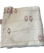 Aden + Anais Baby Muslin Swaddle Blanket 100% Cotton Pink Bird Pattern - $14.40