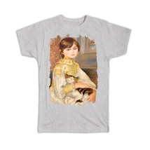 Renoir Girl Cat Portrait : Gift T-Shirt Famous Oil Painting Art Artist Painter - £14.38 GBP+