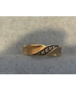 VINTAGE 14kt YELLOW GOLD MENS WEDDING BAND 3 DIAMONDS SIZE 9.5 - $12,278.00 MXN