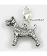 Fox Terrier Dog Charm 3-d Solid Sterling Silver - $47.52