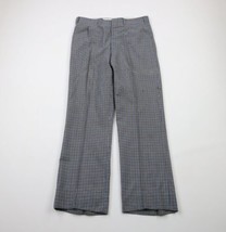 Vtg 70s Streetwear Mens 34x31 Knit Wide Leg Flared Bell Bottoms Pants USA Plaid - £86.26 GBP