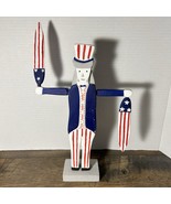 Vintage Wooden Uncle Sam American Statue Figure Moving Arms Phillipines ... - $54.61 CAD