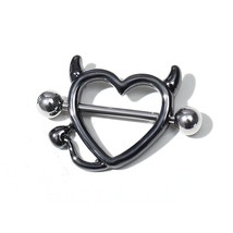 1 Pair 14G Stainless Steel Breast Piercing Jewelry Heart Nipple Piercing... - £8.41 GBP