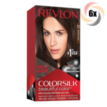 6x Packs Revlon Brown Black Permanent Colorsilk Beautiful Color Hair Dye | #20 - £30.39 GBP