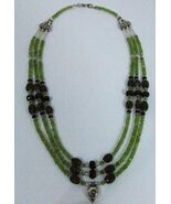 Necklace1 Con Piedras Preciosas Y Adorno Plateado Guías, Peridotite - $1,199.88 MXN