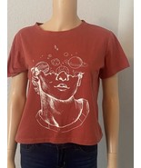 Romwe Orange Mind Blowing planet Graphic Tee, Size Small - $6.00