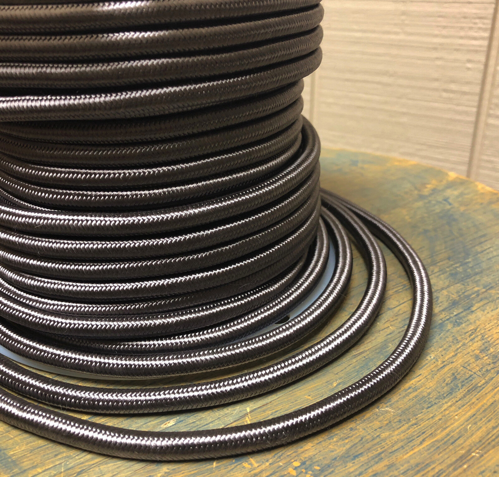 Pewter Cloth Covered 3-Wire Round Cord, Vintage Pendant Lights, Color Fl... - $1.70