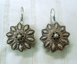 vintage antique tribal old silver ear plug earrings ethnic indian jewelry - £76.62 GBP