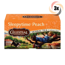 3x Boxes Celestial Seasoning Sleepytime Peach Herbal Tea | 20 Bag Each | 1.1oz - £17.31 GBP