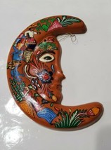 Ceramic Pottery Hand Painted Hanging Half Moon Folk Art Made in Mexico 6x3 - £25.99 GBP