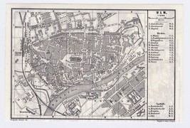 1895 ORIGINAL ANTIQUE MAP OF ULM / BAVARIA GERMANY - $25.01