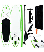 vidaXL Inflatable Stand Up Paddle Board Set Green and White - $4,747.72 MXN
