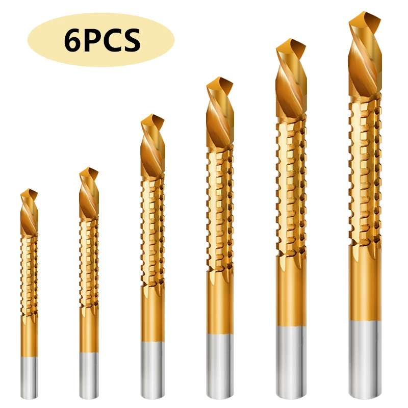 6Pcs/Set Drill Bit Set High Speed Steel wor Tools  Punching Slotting Sets Of Han - £168.95 GBP