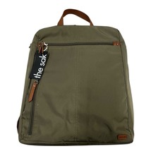 The Sak Esperato Green Nylon Backpack Style Unisex Vegan Leather Straps ... - $54.81
