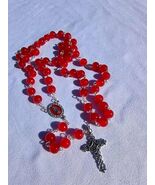 Scarlet Devotion – 8mm Red Glass Rosary with Silver Crucifix  A32 - $545.44 MXN
