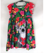 Penelope Plumm Bright Colorful Jungle Koala Bear Dress Girls Size 5 - $184.27 MXN