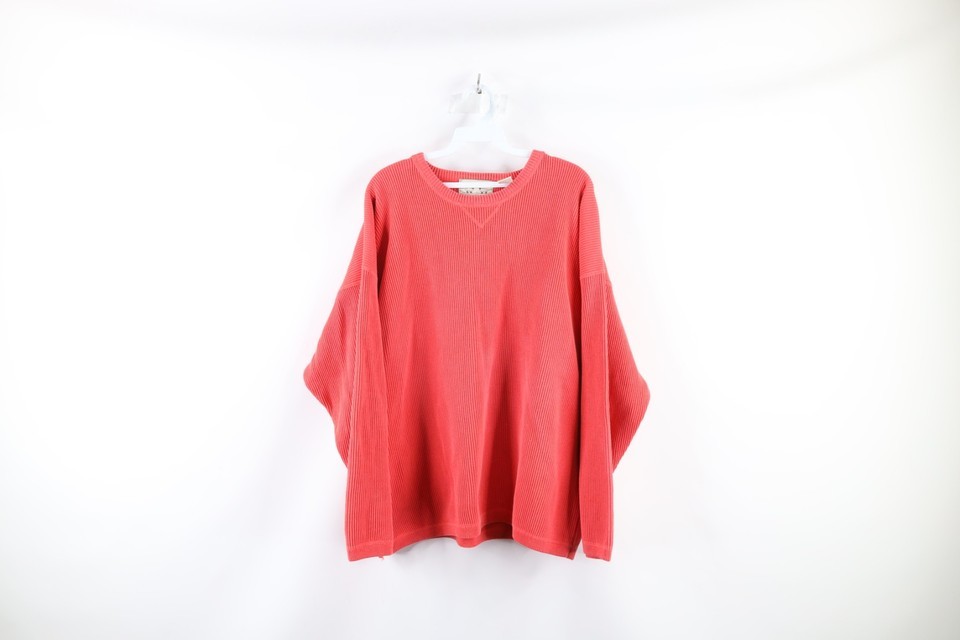 Vtg 90s Streetwear Womens Large Distressed Blank Oversized Ribbed Knit S... - $33.62