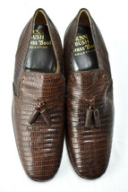 8.5 D Vintage NUNN BUSH Brown Loafers/Shoes Leather Slip On Dress Shoes Italy - $76.53