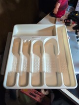 VTG 1994 Rubbermaid Silverware Flatware Utensil Tray Almond Beige 6 Slot #2925 - $9.89