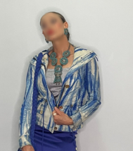 Tie Dye Leather Hoodie Coat Jacket STUNNING, Make offer welcome! - €661,21 EUR