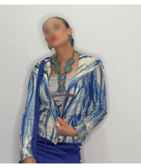 Tie Dye Leather Hoodie Coat Jacket STUNNING, Make offer welcome! - €661,21 EUR