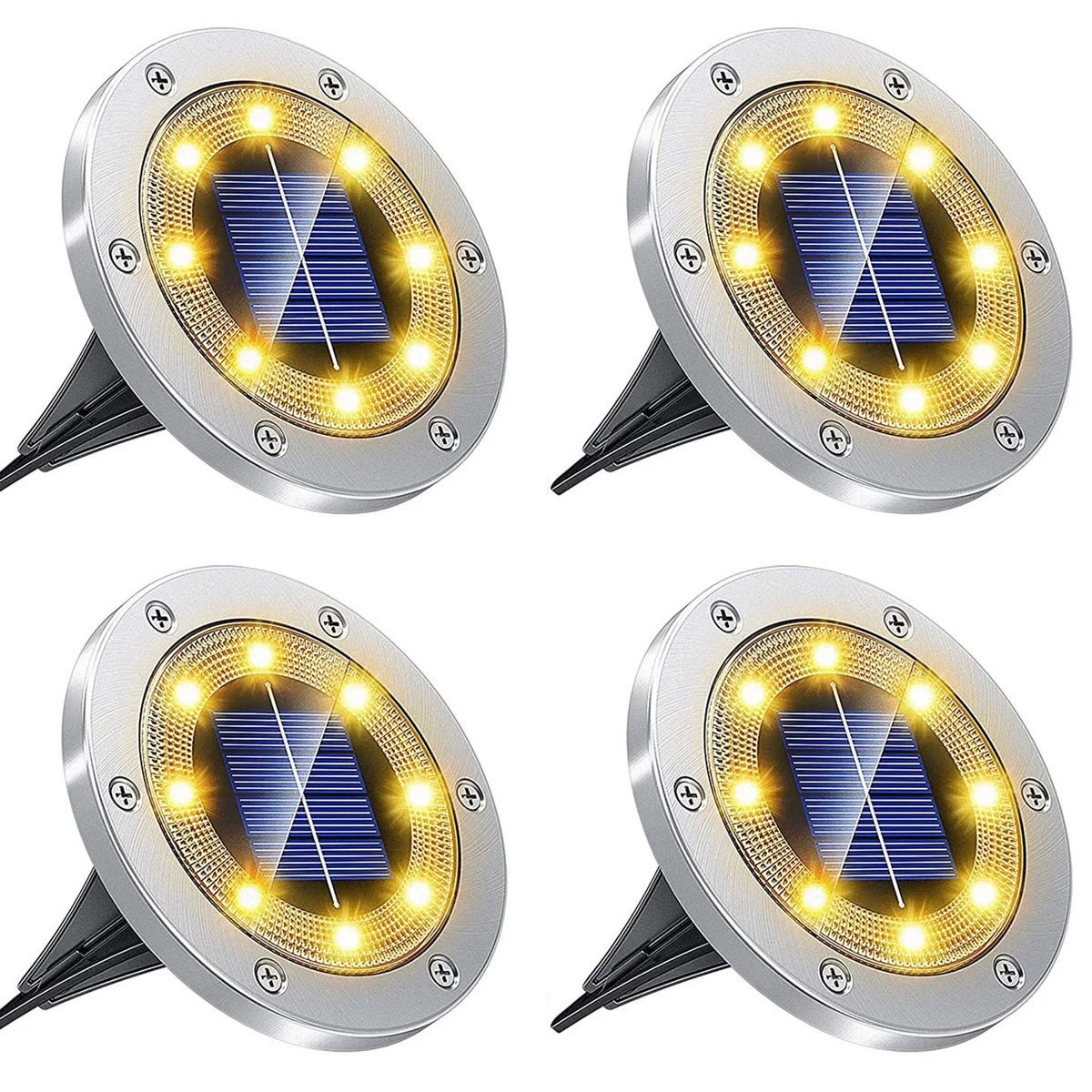 4PCS Solar Led Light Outdoor Solar Lamp Waterproof Solar Powered Lantern for Pat - £193.01 GBP
