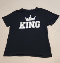 Mens Tshirt King Crown Graphic Tee Black Size Large EUC - $10.88