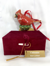 Vintage Trimmings Collectible Red Gold Multicolor Cardinal Cloisonné Ornament - £31.82 GBP