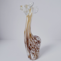 Hand-Blown Art Glass 10” Paper Weight Giraffe Figurine Sculpture Amber White - £27.50 GBP
