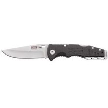 SOG Salute Mini Bead Blast G10 Folding Knife 3in Blade Straight Edge Low... - £28.99 GBP