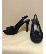 Nine West &quot;Fancywork&quot; Slingback Pumps Black Women&#39;s Size 6M - $14.36