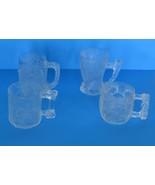Glassware-McDonalds~*Flintstones*~Glass Mugs~Clear Frosted~RocDonalds~Se... - $31.50